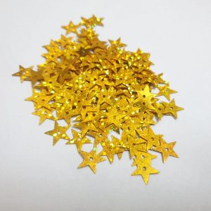 1 Tola Gold Star Sitaray in , 1cm Beautiful Design, Flat Loose Sequins and Spangles Craft Supplies